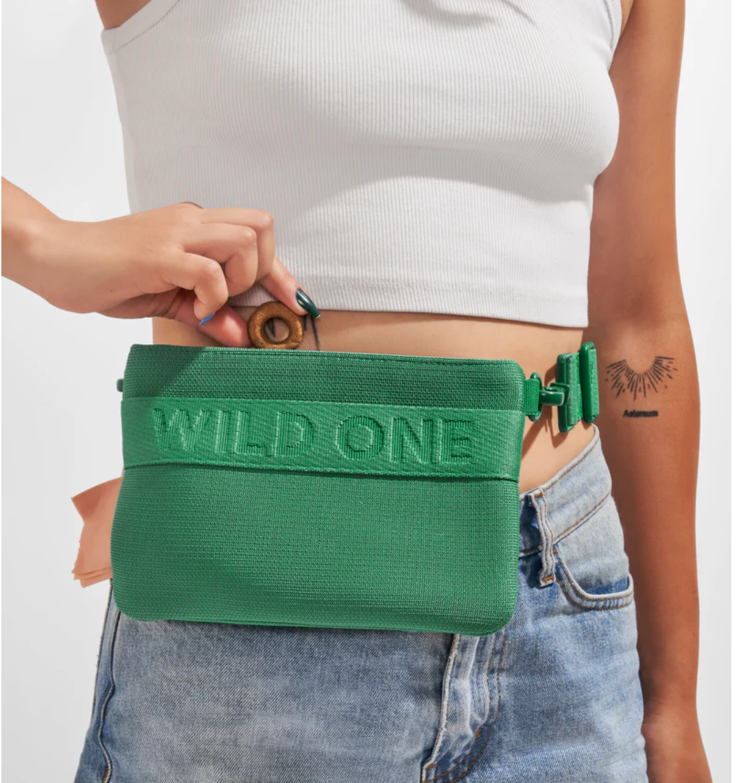 Wild One Treat Pouch Spruce (Green) Recycled Knit - Image 3